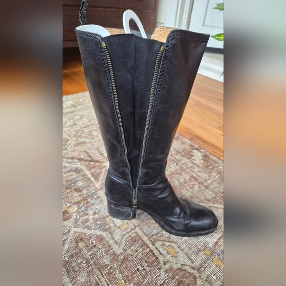 Sartore Black Leather Knee-High Boots - Picture 3 of 4